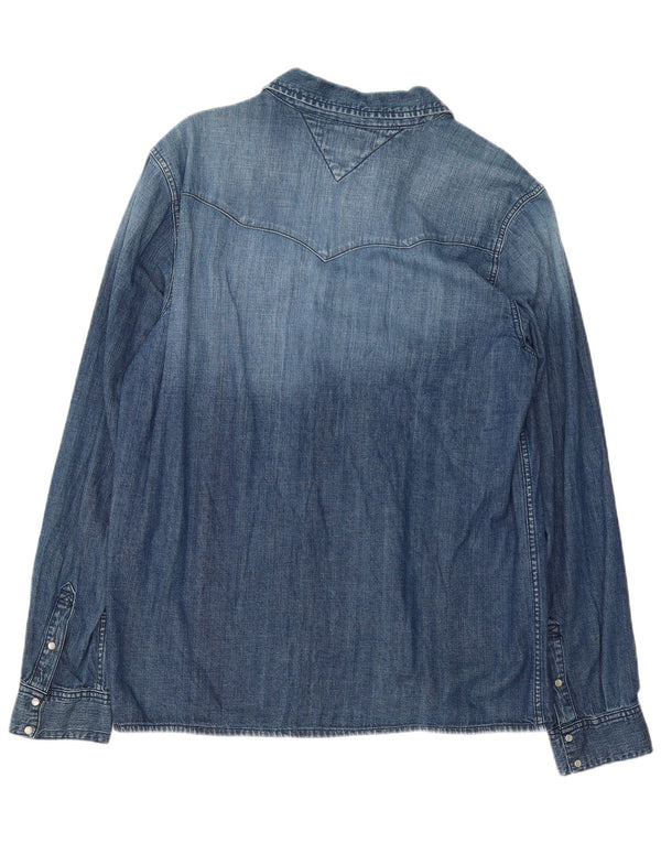 Tommy Hilfiger Herren Jeanshemd XL, blaue Baumwolle