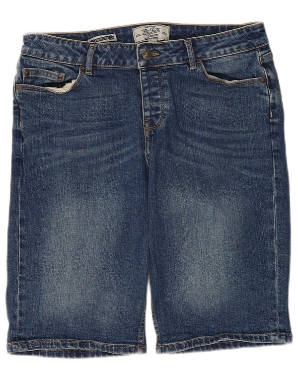 Fat Face Damen Denim-Bermudashorts UK 12 Medium W30 Blaue Baumwolle