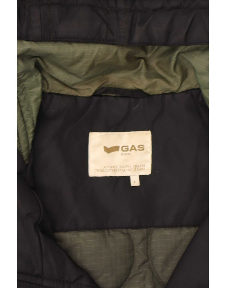 Gepolsterte Herrenjacke mit Kapuze von Gas, Größe 40, Größe L, Schwarz, Polyamid
