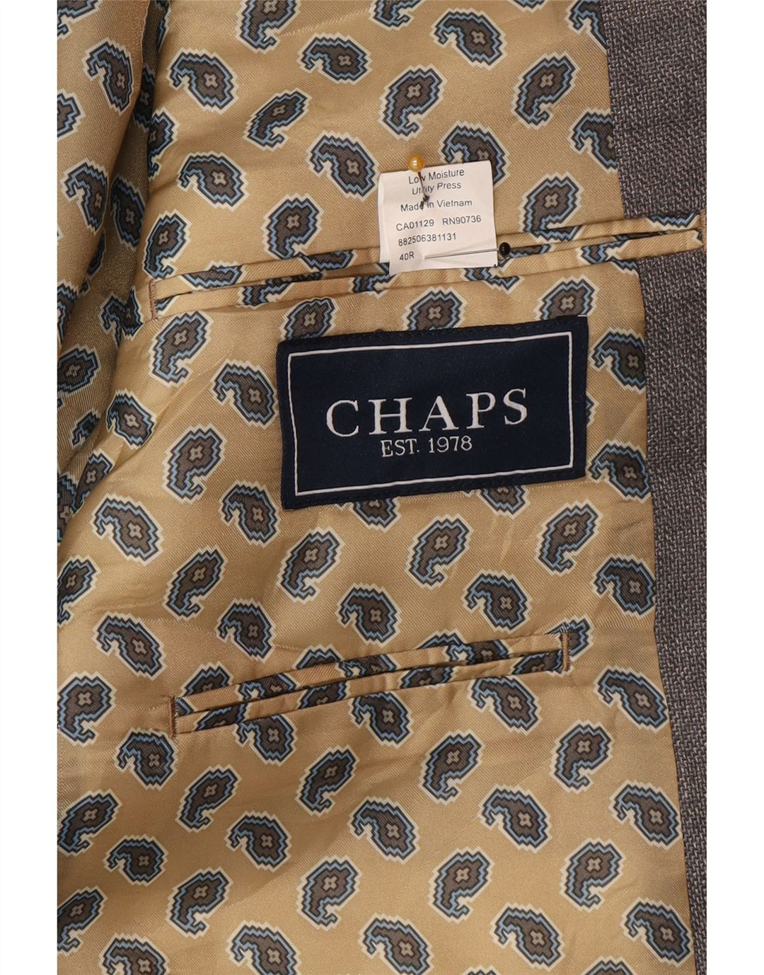 Chaps Herren-Blazer mit 2 Knöpfen, UK 40, Größe L, grau, Polyester