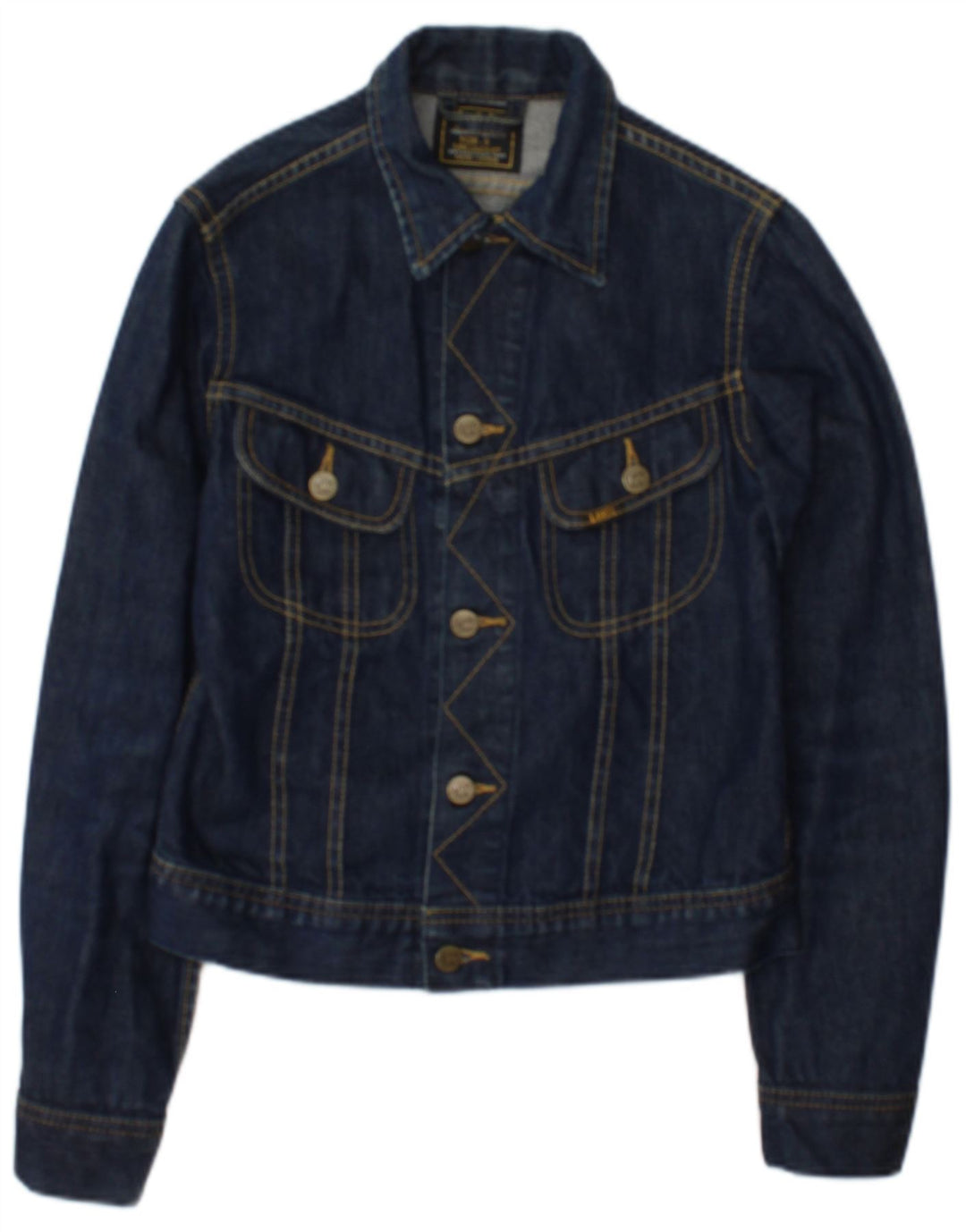 Lee Damen Jeansjacke UK 10 Small Marineblaue Baumwolle