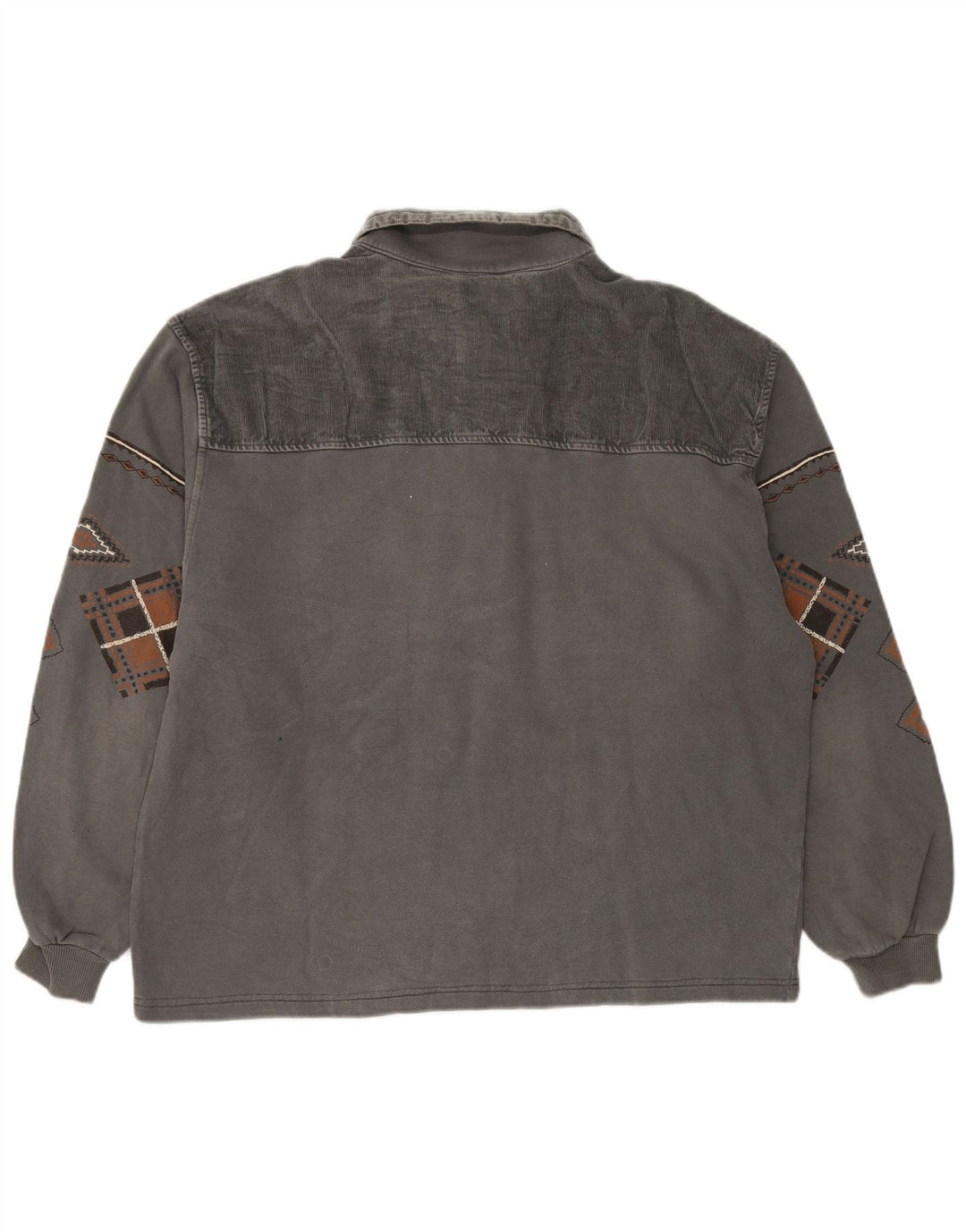 Chewan Herren-Sweatshirt mit Rollkragen, XL, grau, geometrisch