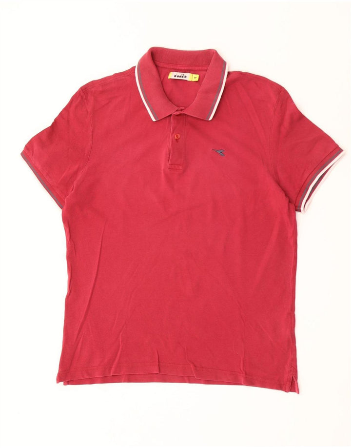 DIADORA Herren-Poloshirt, mittelbraun, gestreift, Baumwolle