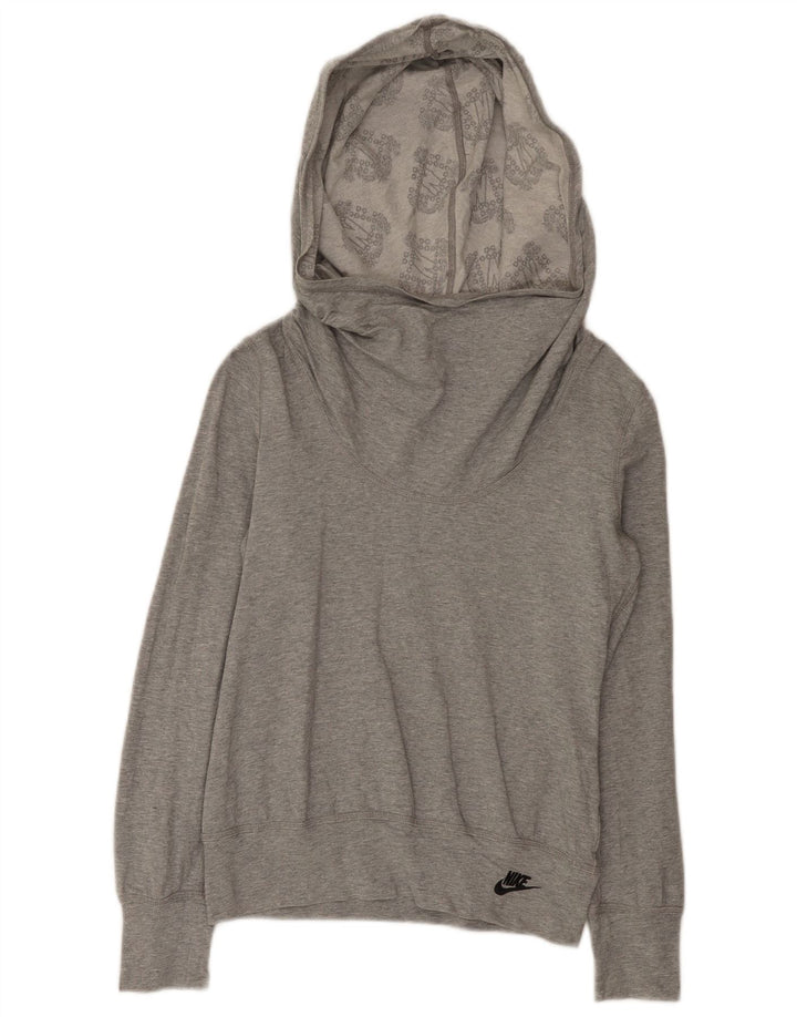 Nike Damen Kapuzenpullover UK 8/10 Small Grau meliert