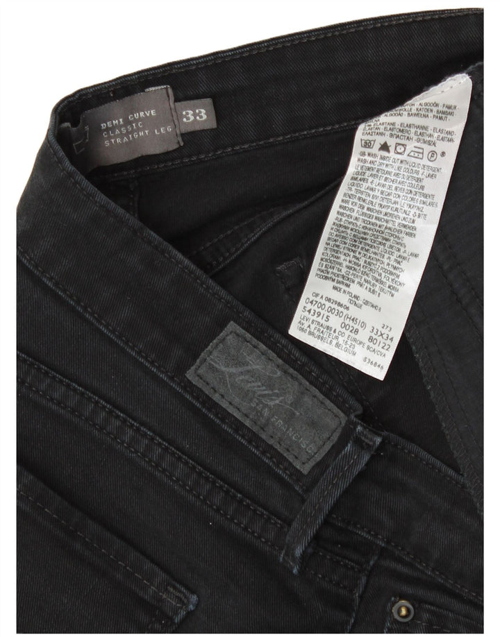 Levi's Damen Demi Curve Classic Fit Straight Jeans W33 L30 Schwarze Baumwolle
