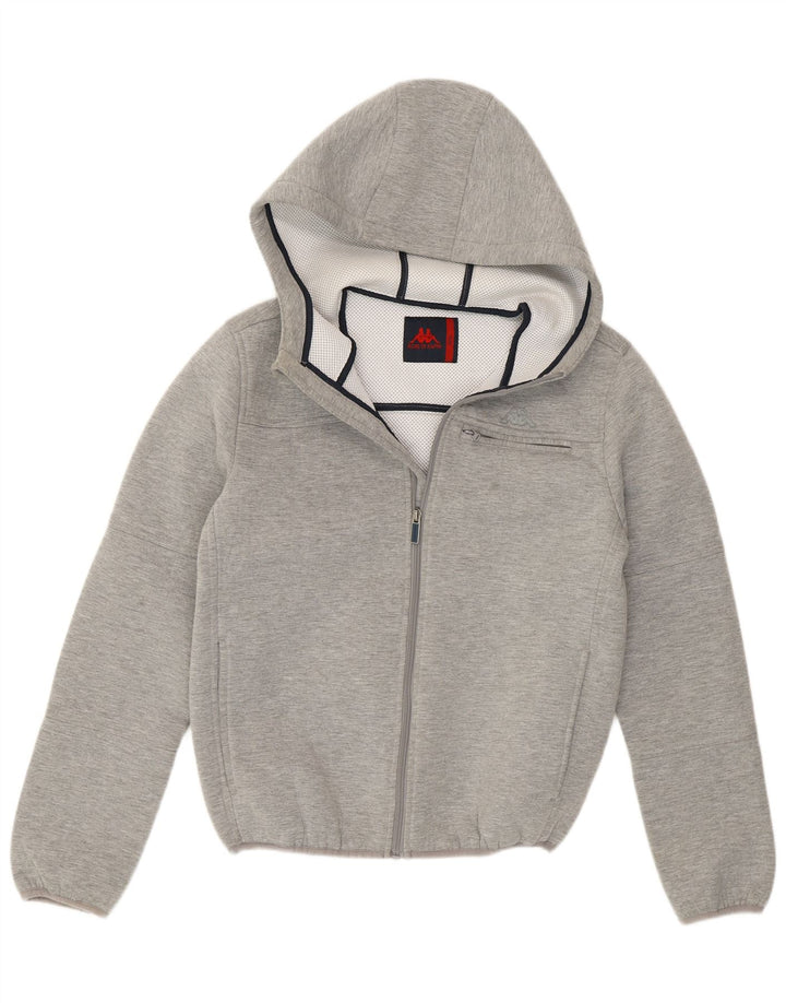 Kappa Damen Zip Hoodie Pullover UK 10 Small Grau