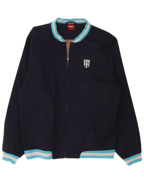 Merc Herren Bomberjacke UK 42 XL Marineblau Colourblock Baumwolle
