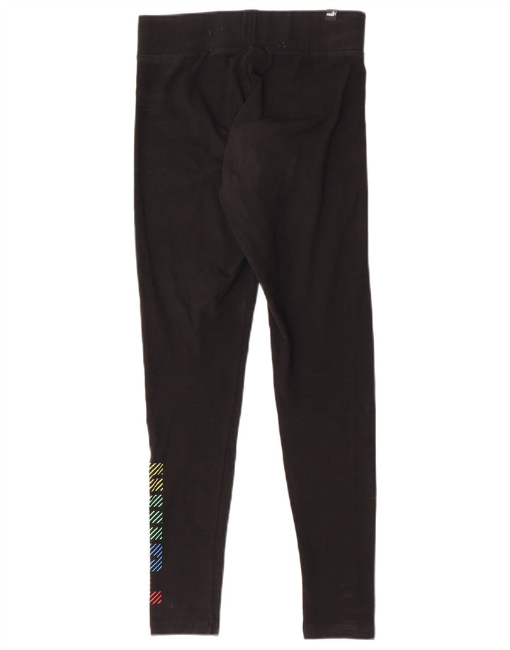 Puma Damen Graphic Leggings UK 12 Medium Schwarz