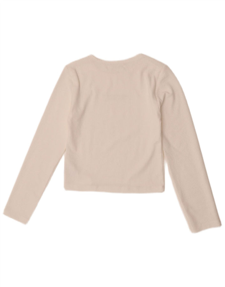 Zara Langarm-Top mit Grafik für Mädchen, 13–14 Jahre, weißes Polyester