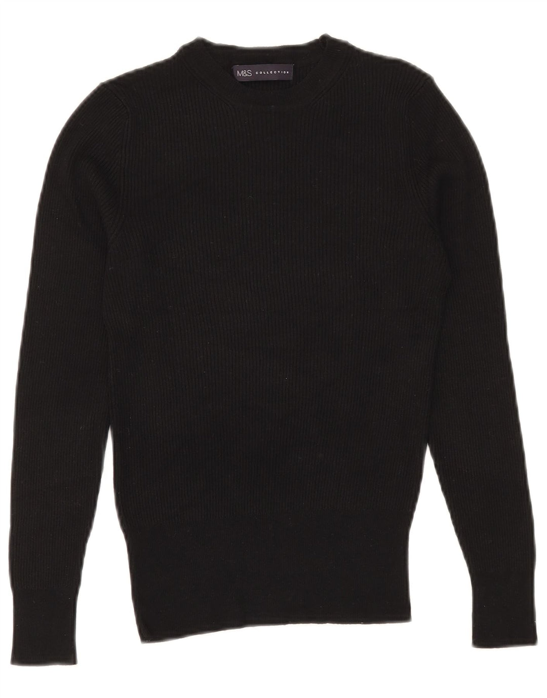 Marks & Spencer Damen-Pullover mit Rundhalsausschnitt, Gr. 10, Größe S, Schwarz
