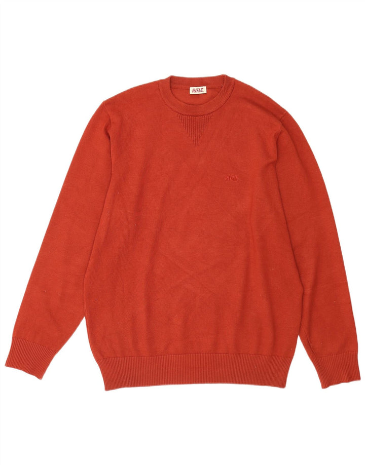 Rifle Herren Rundhalspullover Pullover XL Orange Viskose