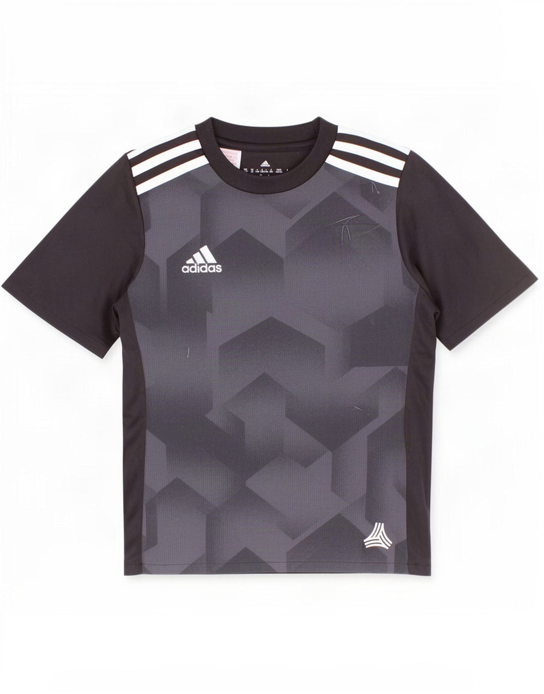 Adidas Jungen Climalite T-Shirt Top 7–8 Jahre, schwarzes geometrisches Polyester