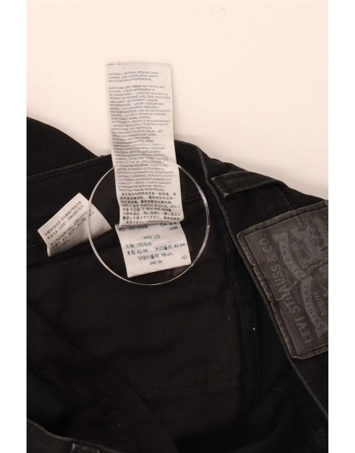 Levi's Herren 511 Slim Jeans W32 L32 schwarze Baumwolle