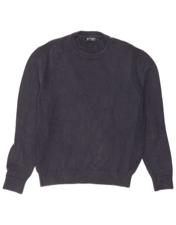 Hackett Herren-Pullover mit Rundhalsausschnitt, Größe S, marineblaue Baumwolle