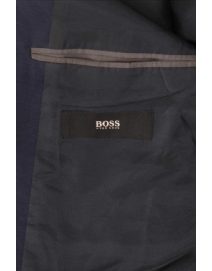 Hugo Boss Herren-Blazer mit 2 Knöpfen, EU 46, klein, marineblaue Schurwolle