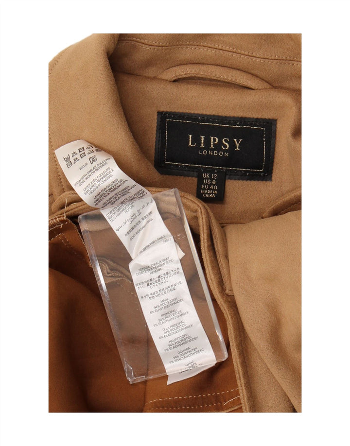 Lipsy Damen Crop Bomberjacke UK 12 Mittelbraunes Polyester