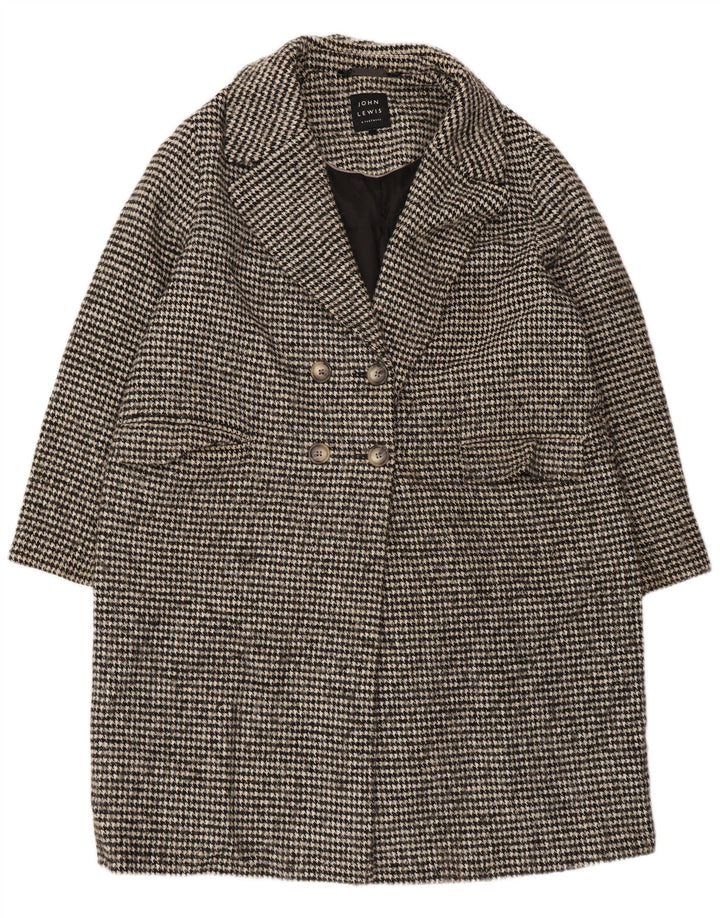 John Lewis Damen Übergroßer zweireihiger Mantel UK 18 XL Schwarzer Hahnentritt