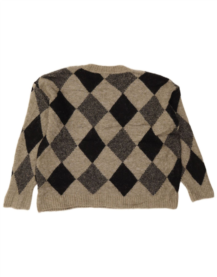 Marks & Spencer Damen Crop V-Ausschnitt Pullover Pullover UK 14 Medium Khaki