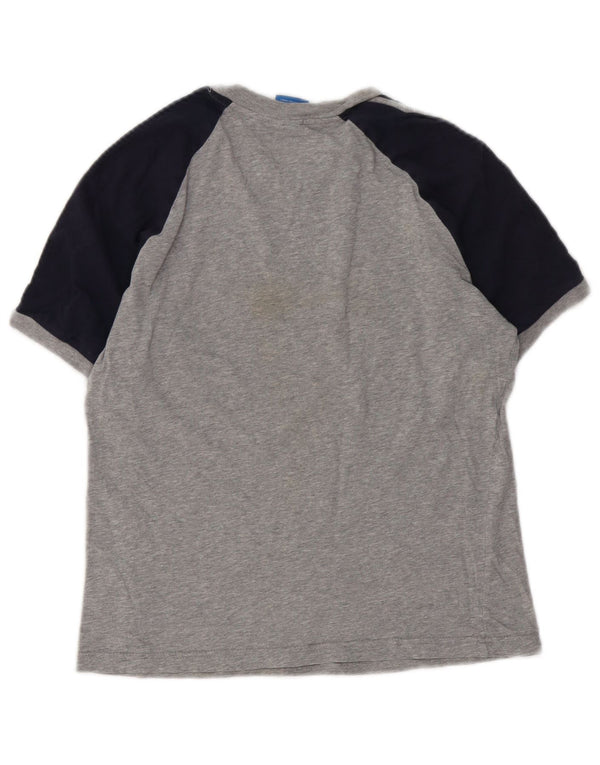 Adidas Damen Kurzarm-T-Shirt mit normaler Passform, klein, Grau, Farbblock
