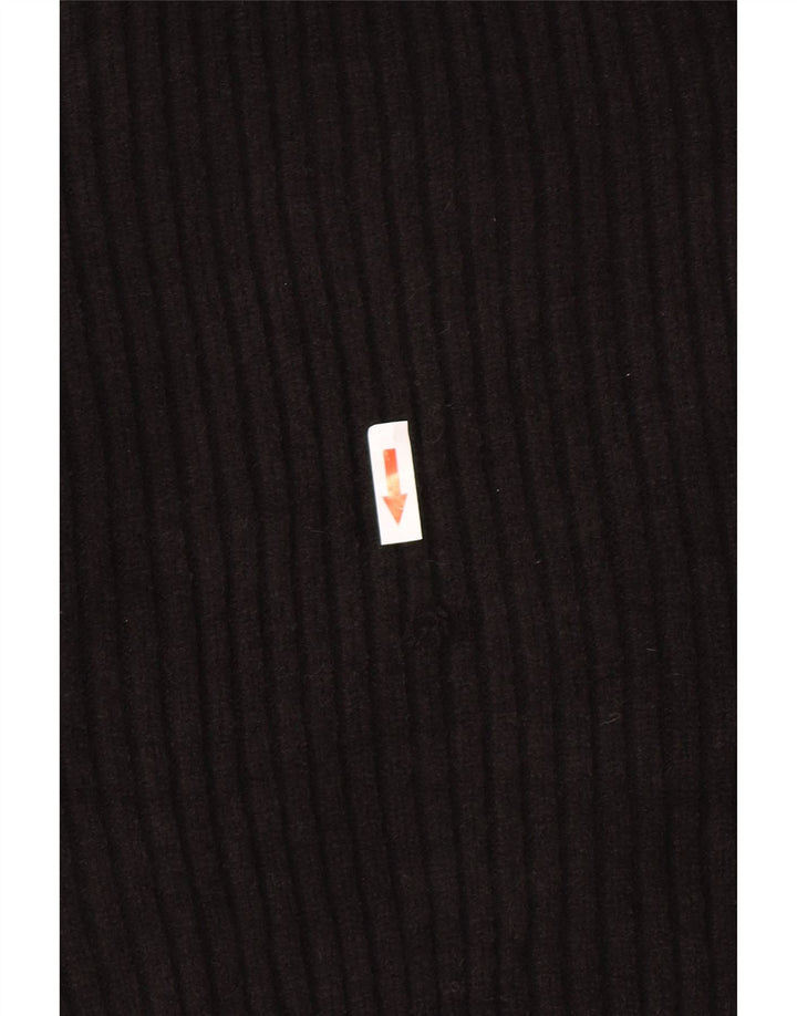 Zara Damen Crop Oversized Rollkragenpullover Pullover UK 16 Large Schwarz