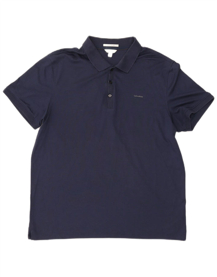 Calvin Klein Herren-Poloshirt, groß, marineblau, Baumwolle