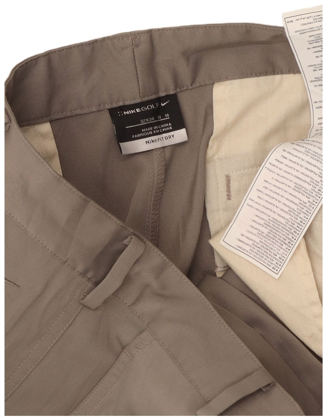 Nike Herren Straight Chino Hose W32 L34 Graues Polyester