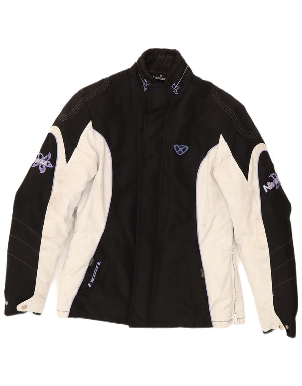 Ixon Womens Nirvana Graphic Racer Jacket UK 10 Small Black Colourblock