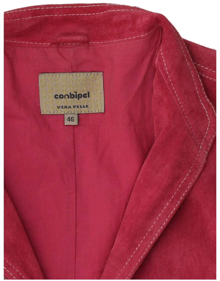 Conbipel Damen Wildlederjacke IT 46 Großes rosa Leder