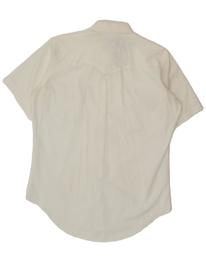WRANGLER Herren-Kurzarmhemd, Größe 16, groß, weiße Baumwolle