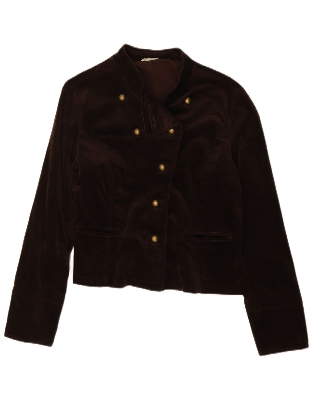 Marks & Spencer Damen-Blazer aus Samt mit 5 Knöpfen, UK 14, Mittelbraun