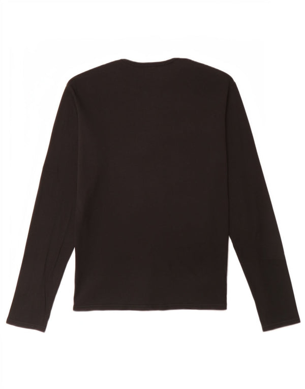 Benetton Damen-Langarm-T-Shirt mit normaler Passform, Gr. 42, Größe L, Schwarz