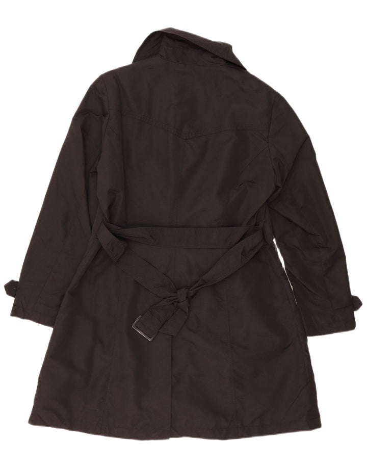 Marks & Spencer Damen Trenchcoat UK 14 Large Schwarz Polyester