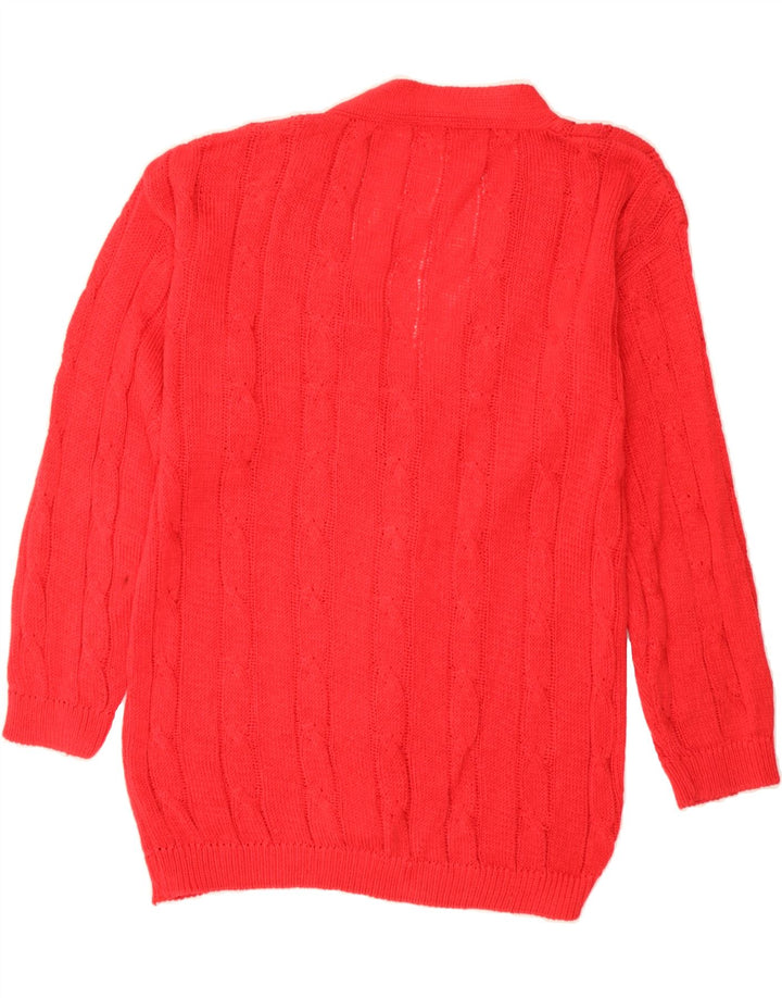 EGON VON FURSTENBERG Womens Longline Cardigan Sweater IT 46/48 Large Red Vintage Egon Von Furstenberg and Second-Hand Egon Von Furstenberg from Messina Hembry 