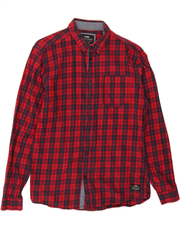 JACK & JONES Mens Flannel Shirt Large Red Check Cotton Vintage Jack & Jones and Second-Hand Jack & Jones from Messina Hembry 