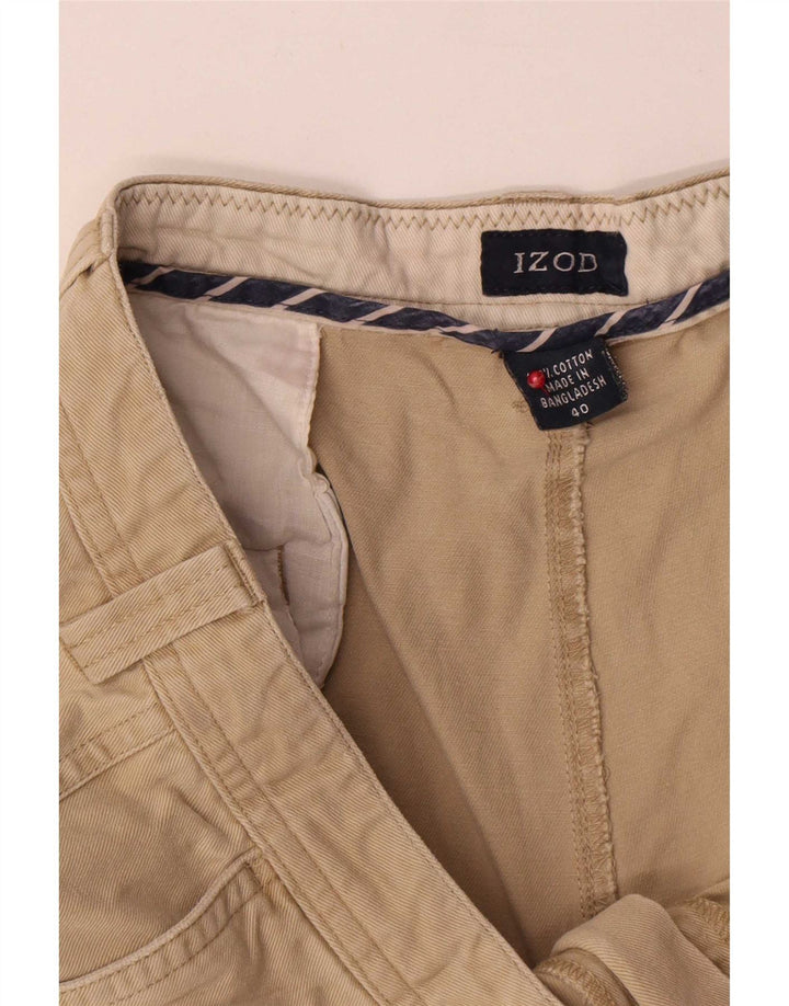 Izod Herren Cargoshorts W40 XL Beige Baumwolle