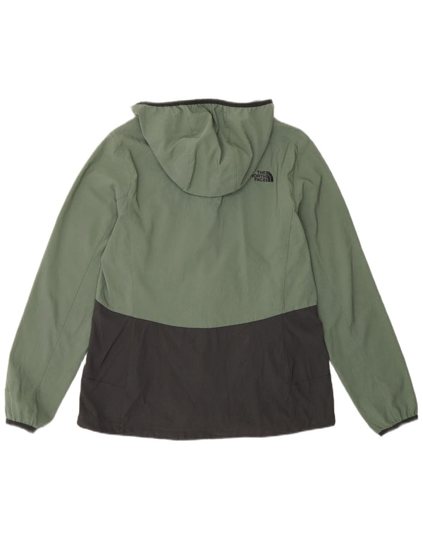 The North Face Damen-Trainingsanzug-Oberteiljacke UK 14 Mittelgrüner Farbblock