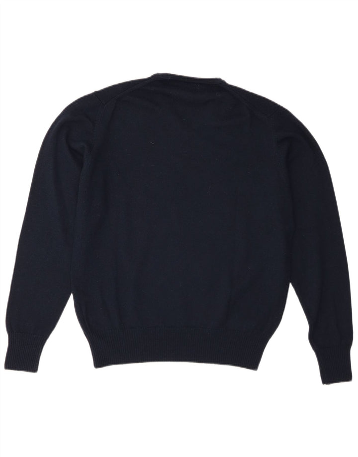 Zara Herren-Pullover mit V-Ausschnitt, mittlere marineblaue Wolle