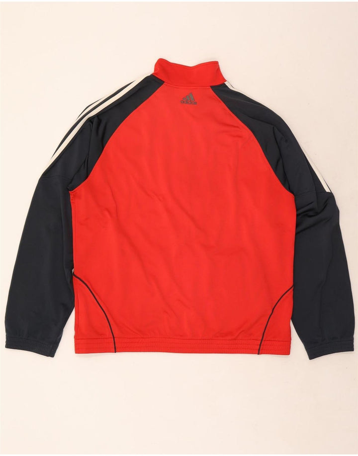 Adidas Herren-Trainingsanzugoberteil, UK-Größe 42/44, großes rotes Colourblock-Polyester