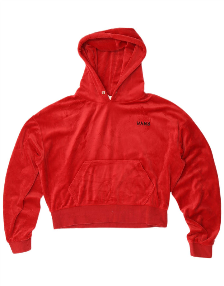 Vans Damen-Velours-Übergröße-Hoodie-Pullover, Gr. 10, Größe S, Rot, Polyester