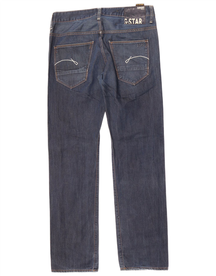 G-Star Herren Straight Jeans W31 L34 Marineblaue Baumwolle