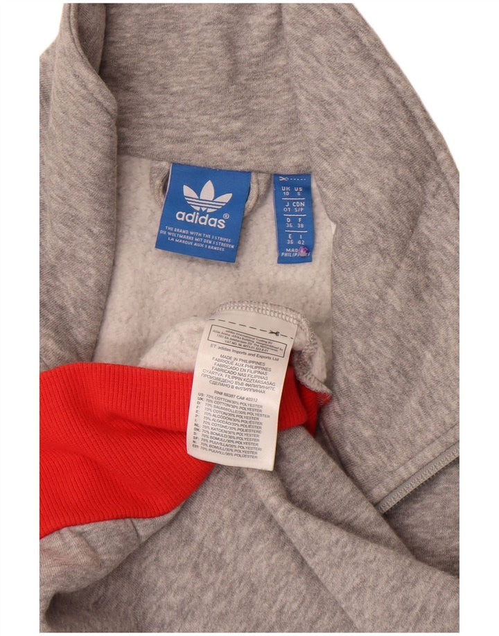 Adidas Damen Graphic Trainingsanzug Top Jacke UK 10 Small Grau Colourblock