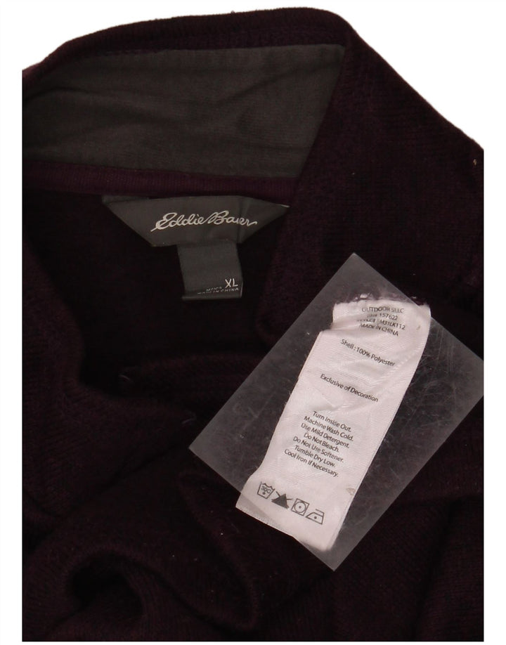 EDDIE BAUER Herren-Sweatshirt mit Reißverschluss am Hals, XL, lila geflecktes Polyester