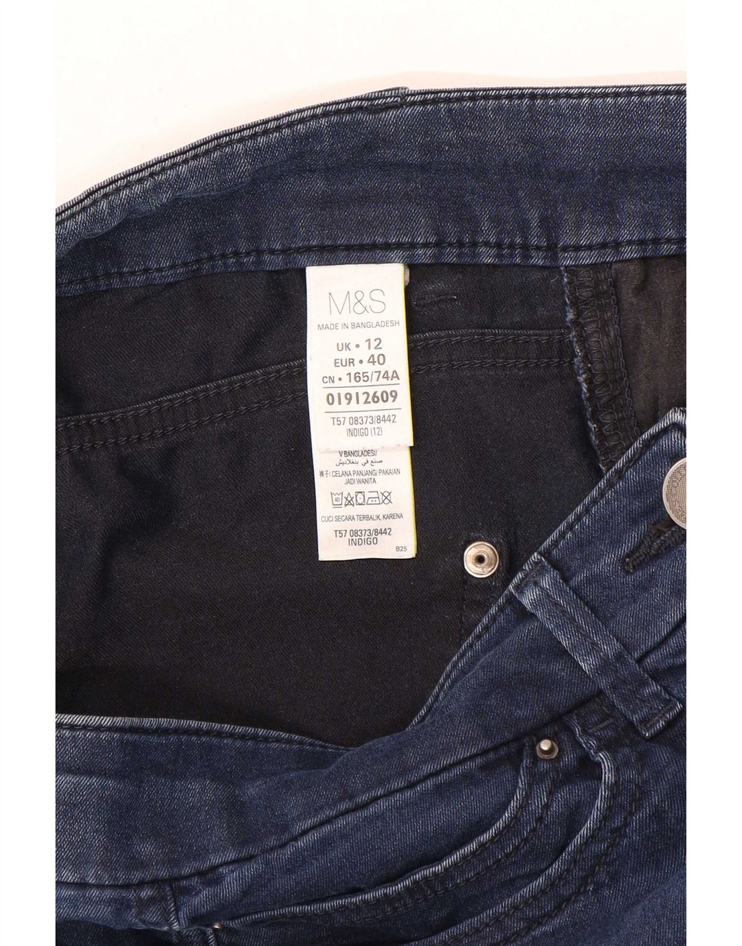 Marks & Spencer Damen-Cropped-Jeans UK 12 Medium W30 L21 Blaue Baumwolle