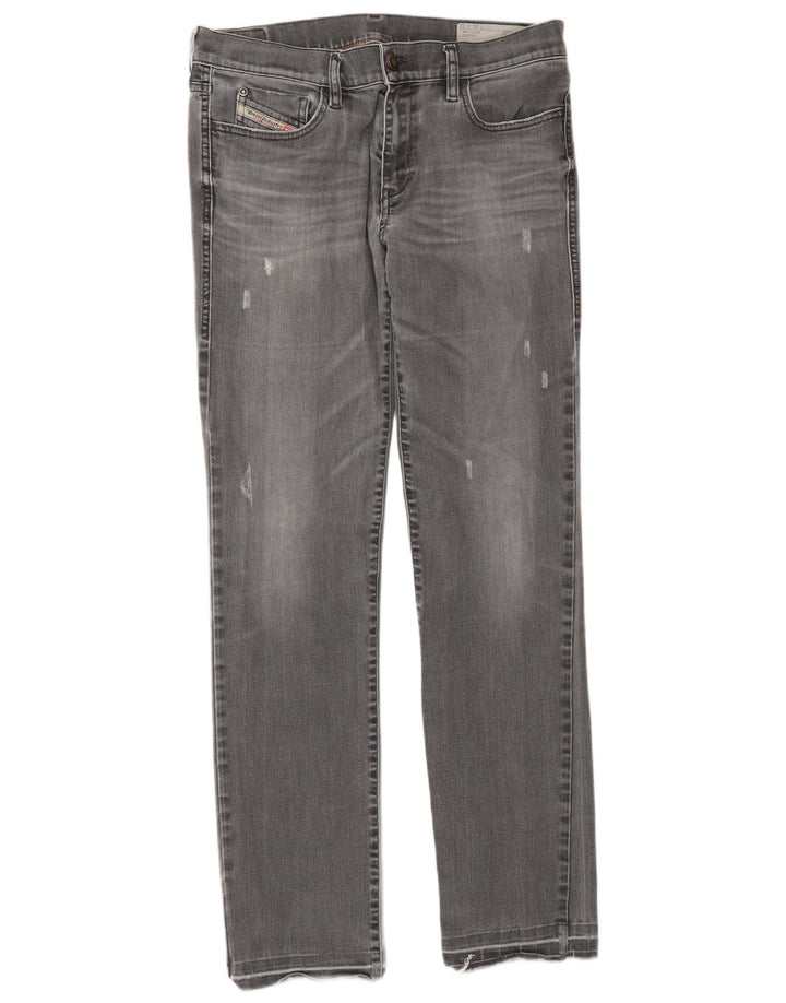 Diesel Damen Regular Slim Straight Jeans W31 L32 Graue Baumwolle
