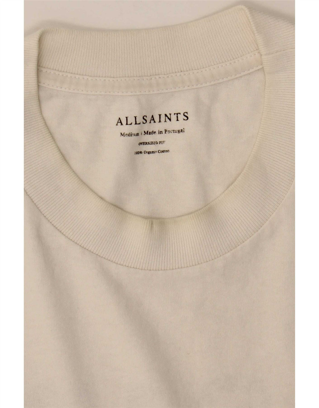 All Saints Herren-T-Shirt in Übergröße mit Grafik, mittelweiße Baumwolle