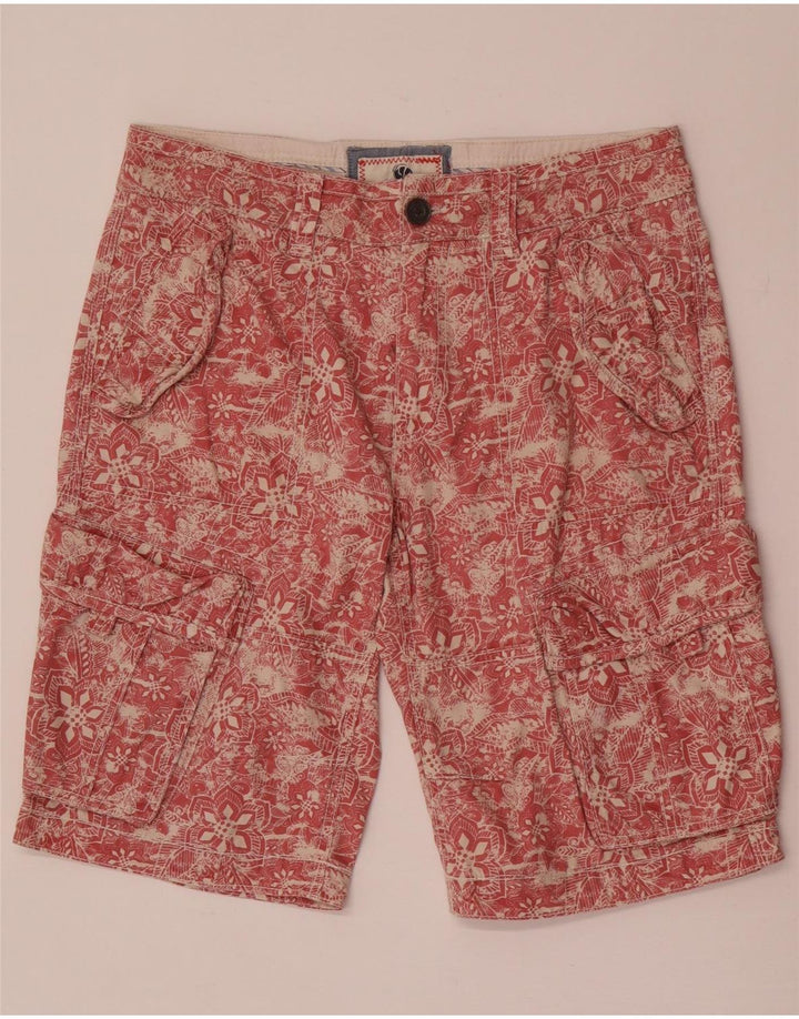 Fat Face Herren-Cargoshorts W32 Mittelrot mit Blumenmuster