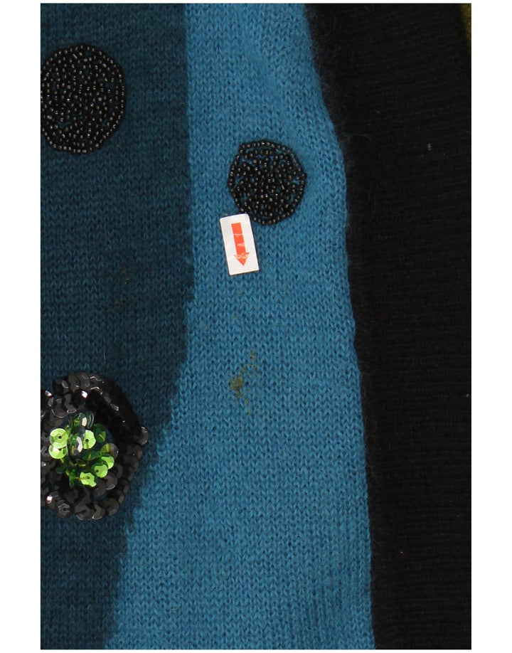 TOPLIKE Damen-Strickjacke in Übergröße, lang geschnitten, EU 40, Mittelblau