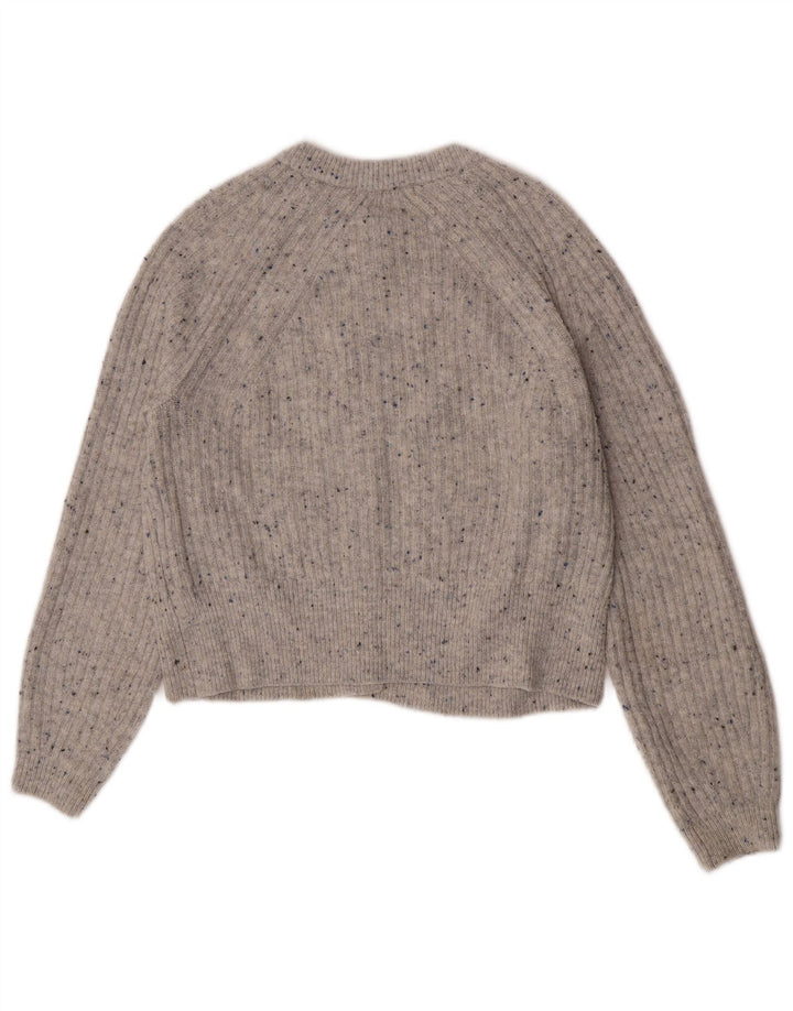 Marks & Spencer Damen Crop Cardigan Pullover UK 12 Mittelgrau meliert