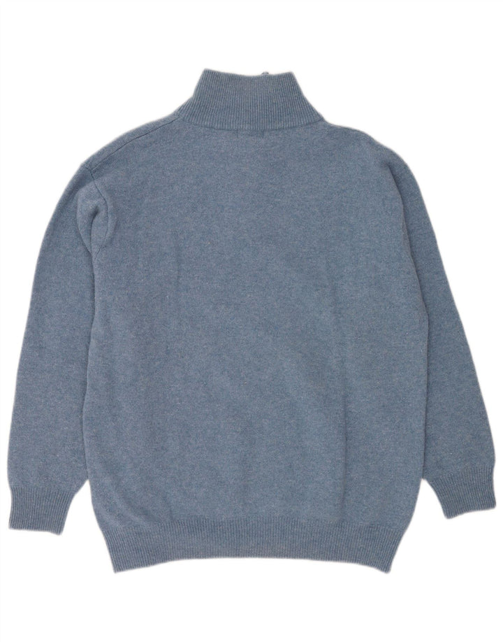 Kappa Herren-Pullover mit Reißverschluss am Hals, 2XL, blau gefleckte Schurwolle