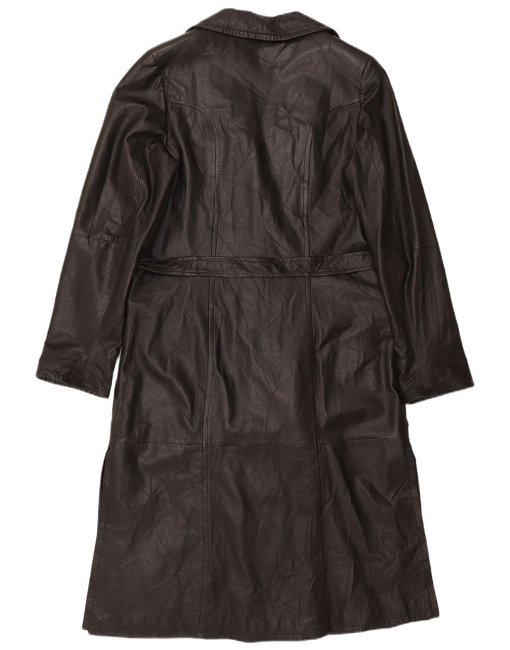 Vintage Damen Ledermantel IT 50 XL Braunes Leder